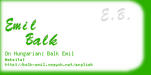 emil balk business card